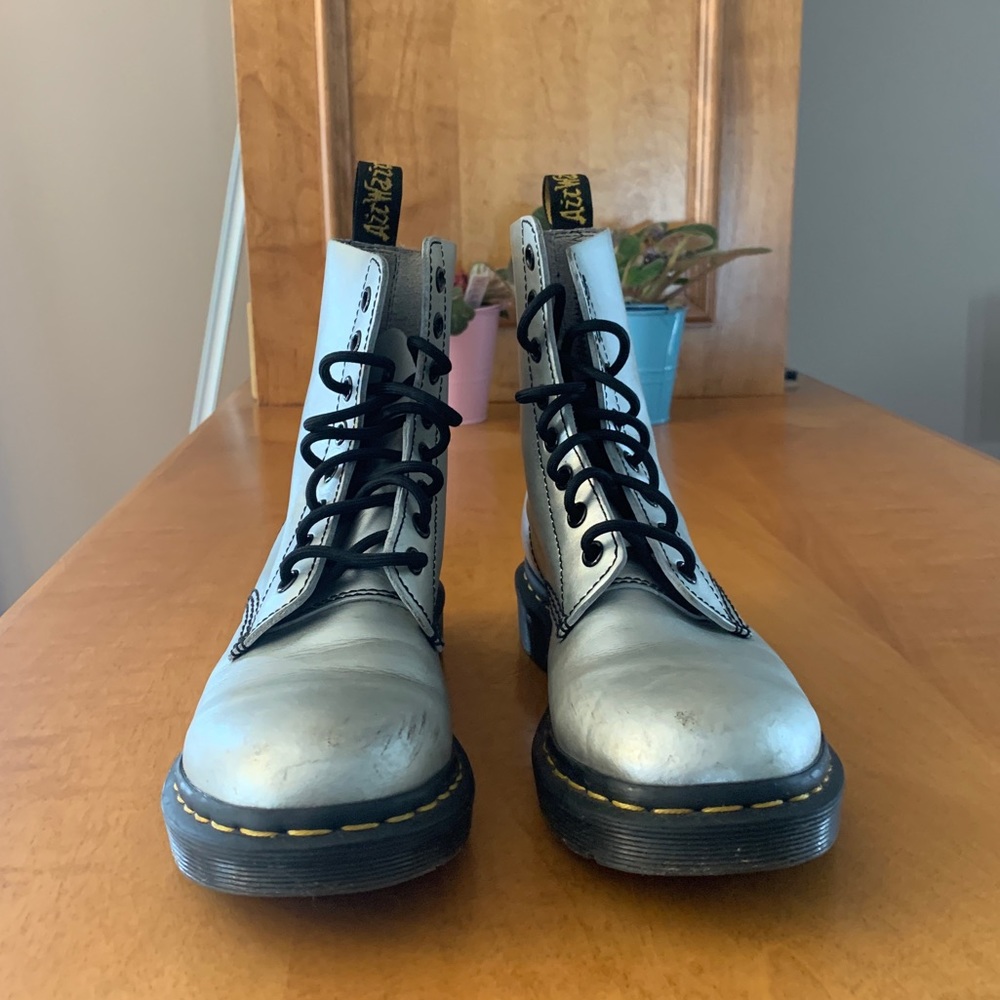 Doc Martin Pascal Boots Iced Metallic Silver